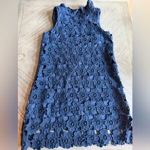 Umgee Navy Sleeveless Top with Lace Detail